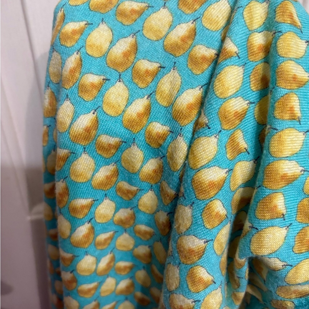 Talbots Pear Novelty Print Button Back Sweater Gr… - image 6